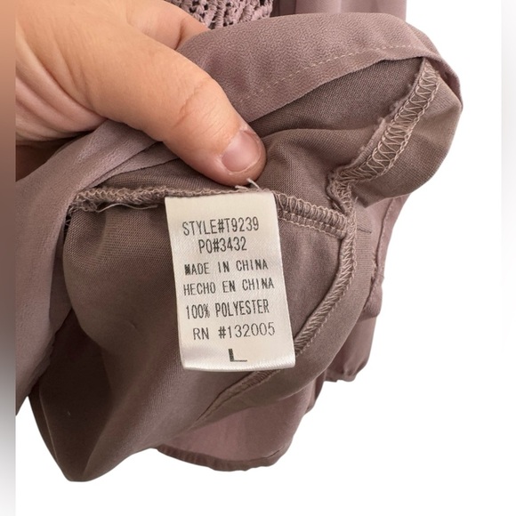 Entro Blouse lace tunic mauve purple lightweight large - Picture 5 of 5